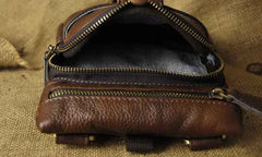 Mens Leather Small Side Bag COURIER BAG Waist Pouch Holster Belt Case Belt Pouch for Men - iwalletsmen