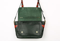 Green Leather Mens Briefcase Messenger Bag Handbag Shoulder Bag for men - iwalletsmen