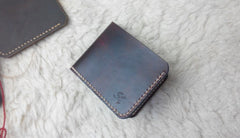 Handmade Vintage Leather Mens Slim Small Wallet Leather Bifold Wallets for Men - iwalletsmen