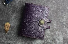 Handmade Leather Floral Mens Cool billfold Wallet Card Holder Small Card Slim Wallets for Men