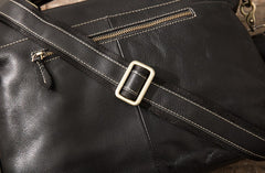 Black Leather Mens Large Briefcase Work Bag Laptop Bag Business Bag for Men - iwalletsmen