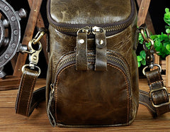 Leather Mens Cell Phone Holster Belt Pouch Mens Side Bag Shoulder Bag for Men - iwalletsmen