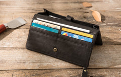 Cool Mens long Wallet Leather Bifold Wallet Long Wallets for Men - iwalletsmen