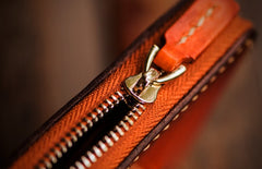 Handmade Leather Mens Tibetan Chain Biker Wallet Cool Leather Wallet Long Clutch Wallets for Men
