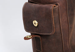 Handmade Leather Mens Cool Backpack Sling Bag Large Travel Bag Hiking Bag for Men