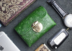 Handmade Leather Floral Mens Cool billfold Wallet Card Holder Small Card Slim Wallets for Men