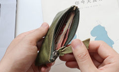 Leather Mens Zipper Front Pocket Wallet Small Wallet Card Wallet Change Wallet for Men - iwalletsmen