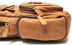 Cool Brown Mens Leather Backpack Travel Backpacks School Backpacks for men - iwalletsmen