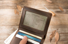 Coffee Cool Leather Mens Small Wallets Bifold Vintage Slim billfold Wallet for Men - iwalletsmen