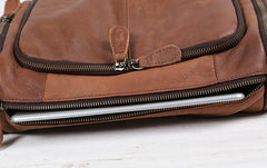 Cool Leather Brown Mens Messenger Bags Vintage Shoulder Bag  for Men - iwalletsmen