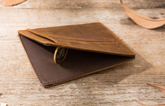 Leather Mens Slim Cards Holder Front Pocket Wallets Card Wallet for Men - iwalletsmen