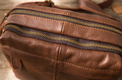 Cool Small Leather Black Mens Messenger Bags Shoulder Bags  for Men - iwalletsmen