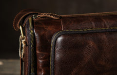 Genuine Leather Mens Cool Shoulder Bag Messenger Bag Chest Bag Bike Bag Cycling Bag for men