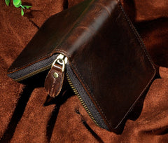 Cool Leather Mens Zipper Small Wallet Front Pocket Wallet for Men - iwalletsmen