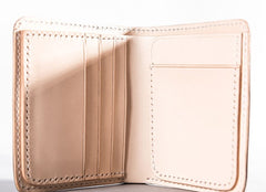 Vintage Handmade Leather Mens Small Wallet Bifold Wallet for Men - iwalletsmen
