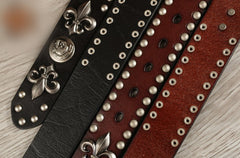 Handmade Genuine Custom Punk Biker Leather Mens Leather Men Belt for Men - iwalletsmen