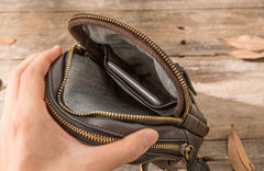 Vintage Leather Mens Sling Bag Sling Shoulder Bag Sling Backpack for men - iwalletsmen