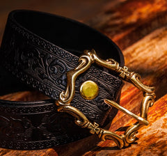 Handmade Genuine Leather Mens Belt Custom Cool Leather Men Black Belt for Men