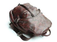 Coffee Leather Mens Backpack Travel Backpack Laptop Backpacks for men - iwalletsmen