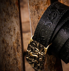 Handmade Genuine Leather Mens Belt Custom Cool Leather Men Black Belt for Men