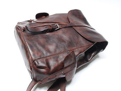 Cool Black Coffee Mens Leather Backpack Travel Backpack School Backpacks for men - iwalletsmen