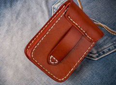 Handmade Leather Mens Leather Cigarette Case Cigarette Box Lighter Pocket Tobacco Pouch - iwalletsmen