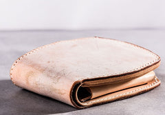 Handmade Vintage Leather Mens Small Wallet Bifold Wallet for Men - iwalletsmen