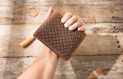 Cool Leather Mens Briaded Small Wallet Bifold Vintage Slim billfold Wallet for Men - iwalletsmen
