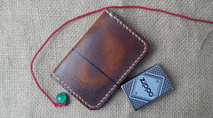 Vintage Leather Mens Slim Front Pocket Bifold Small Wallets Card Wallet for Men - iwalletsmen