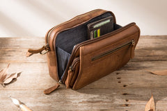 Cool Leather Mens Small Messenger Bags Shoulder Bags for Men - iwalletsmen