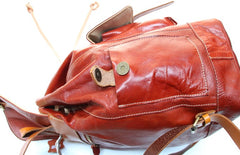 Cool Handmade Leather Mens Backpack Travel Backpacks Laptop Backpack for men - iwalletsmen