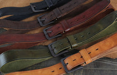 Genuine Leather Punk Rock Biker Trucker Mens Belt Men Black Coffee Belt for Men