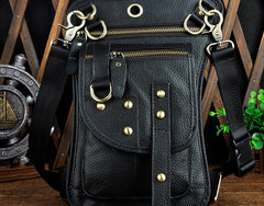 Cool Leather Utility Drop Leg Bag Belt Pouch Mens Waist Bag Shoulder Bag for Men - iwalletsmen