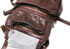 Cool Coffee Mens Leather Backpack Travel Backpacks Laptop Backpack for men - iwalletsmen