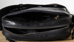 Genuine Leather Mens Cool Small Messenger Bag Sling Bag Chest Bag Bike Bag Cycling Bag for men
