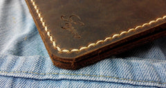 Leather Mens Slim Front Pocket Bifold Brown Small Wallets Card Wallet for Men - iwalletsmen