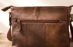 Cool Small Leather Vintage Mens Messenger Bag Shoulder Bags  for Men - iwalletsmen