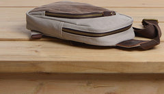 Cool Canvas Gray Mens Sling Bag Chest Bag One Shoulder Pack for men - iwalletsmen