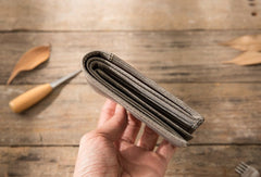 Cool Leather Mens Gray Small Wallet Bifold Vintage Slim billfold Wallet for Men - iwalletsmen