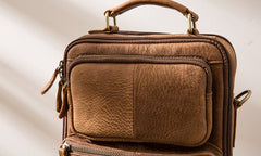 Cool Leather Brown Small Mens Messenger Bag Vintage Shoulder Bag  for Men - iwalletsmen