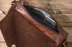 Cool Small Mens Leather Barrel Bag Messenger Bags Shoulder Bags  for Men - iwalletsmen