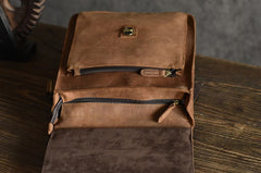 Handmade Leather Mens Cool Backpack Sling Bag Large Travel Bag Hiking Bag for men