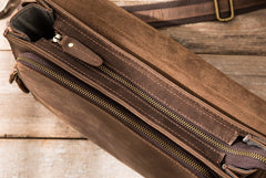 Cool Brown Vintage Leather Mens Messengers Bag Shoulder Bag for Men - iwalletsmen