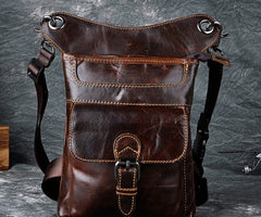 Cool Biker Leather Drop Leg Bag Mens Belt Pouch Waist Bag Shoulder Bag for Men - iwalletsmen