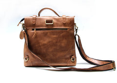 Vintage Mens Leather Briefcase Handbag Shoulder Bag Backpack for men - iwalletsmen