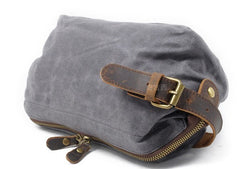 Cool Canvas Leather Mens Zipper Wristlet Bag Vintage Clutch Zipper Bag for Men - iwalletsmen