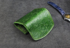 car key holder wallet​ Green Leather Wallet for Keys Mens Key Wallet Car Key Wallet Trifold Key Wallet Holder Key Case Wallet