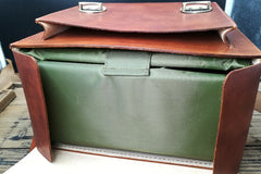Handmade Vintage Coffee Leather Mens Camera Shoulder Bags Camera Messenger Bag for Men - iwalletsmen