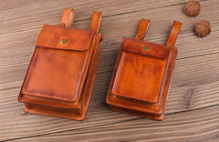 Leather Belt Pouch Mens Small Cases Waist Bag Hip Pack Belt Bag Fanny Pack Bumbag for Men - iwalletsmen
