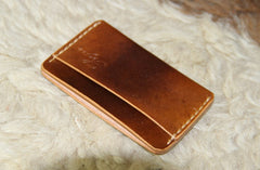 Handmade Leather Mens Slim Front Pocket Wallets Leather Card Wallet for Men - iwalletsmen